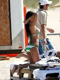 Kourtney Kardashian paparazzi bikini beach shots